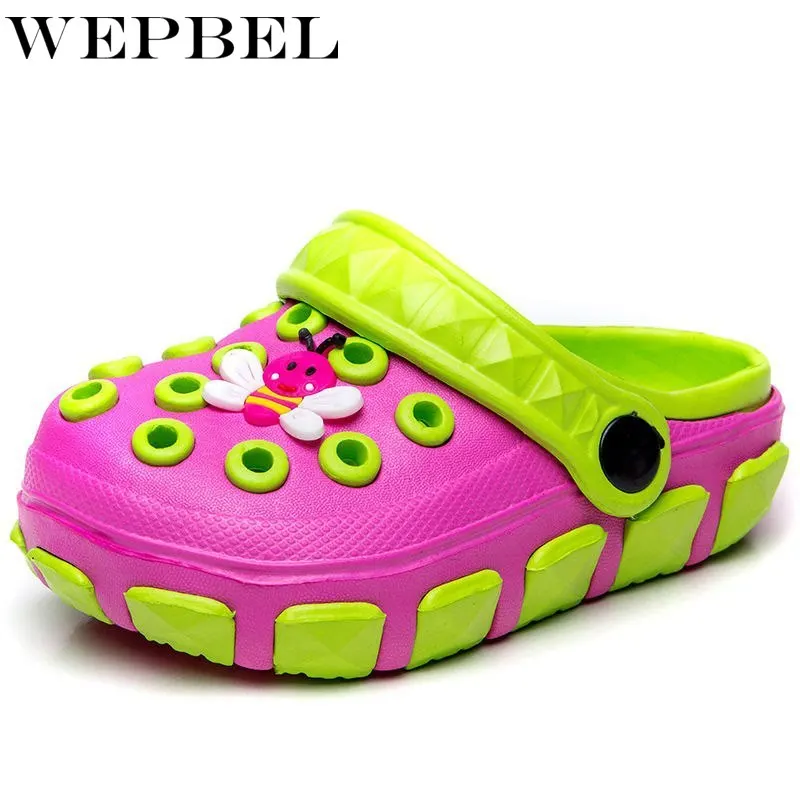 WEPBEL дети милые Caterpillar Шлёпанцы Сабо летние пляжные детские сандалии для Повседневная обувь из искусственной кожи туфли принцессы детские сандалии для девочек