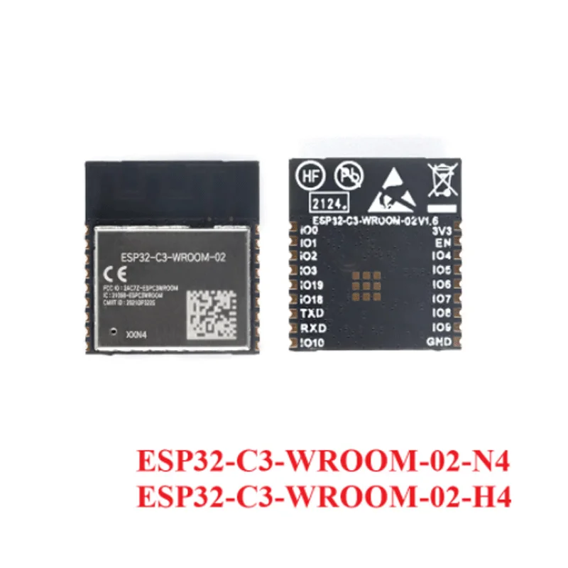 

100pcs ESP32-C3-WROOM-02 ESP32 ESP32-C3 WROOM 02 N4 H4 2,4 GHz BLE 5,0 WiFi + Bluetooth-совместимый беспроводной модуль