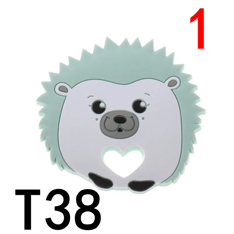 Hedgehog38 ATOB 1Pc силиконовый Прорезыватель для зубов Единорог кремния Еда Класс ребенка режутся зубы игрушки, не содержащие БИСФЕНОЛ медведь безопасный Прорезыватель для малышей "сделай сам" Цепочки и ожерелья с подвесками - Цвет: Hedgehog38