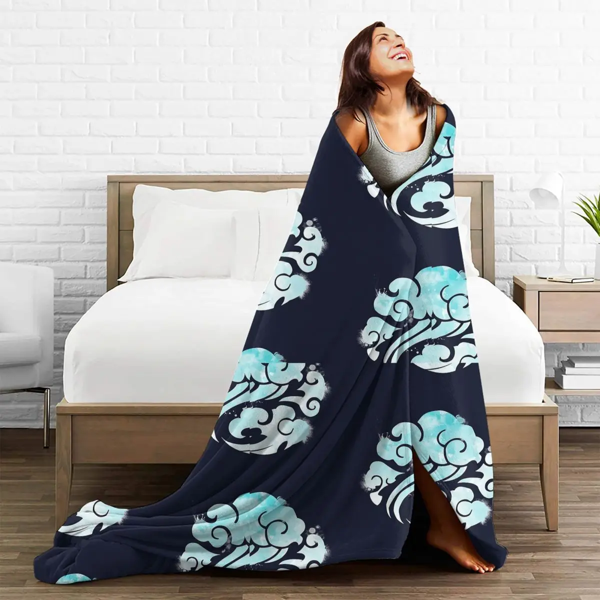 Gusu Lan Sect ��Ʈ ��� Untamed Flannel ������ ��� ħ�� ���� Printed Soft Warm Bedsprea