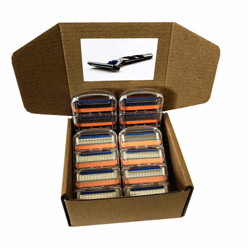 

Custom Made Packing Box Gillette Fusion Men Razor Blades Replacement Blade 5 Layers Men Face Care Straight Razor 16pcs/Box