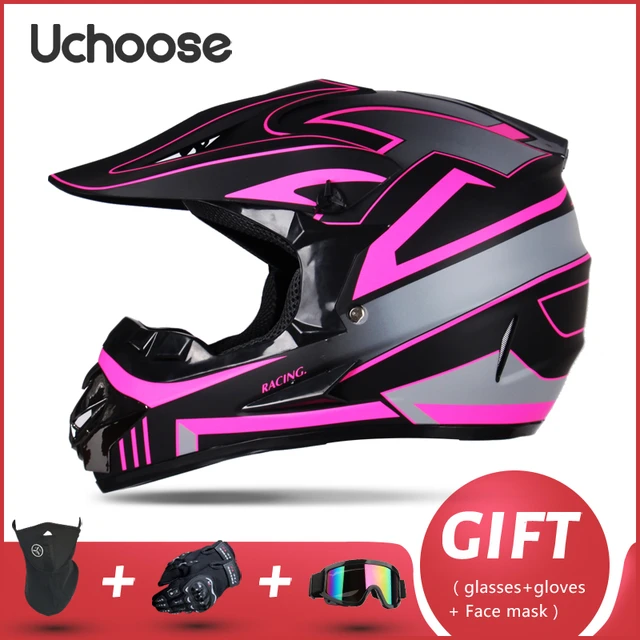 Motorcycle Helmet Professional New Motor Off-road Helmet Downhill Racing Motocross Casque Moto Helmet 3 Free Gift Suitable Kid 3