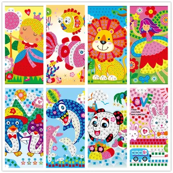 

Children DIY Cartoon Diamond EVA Stickers Handmade Crystal Paste Painting Mosaic Puzzle Toys Kids Stickers Educational Toy Gift