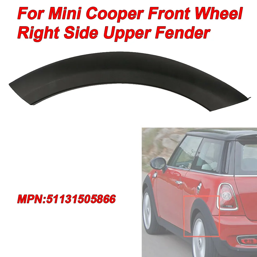 Черная Автомобильная арочная Крышка для Mini Cooper 2002-2008 правое переднее колесо Арка отделка украшение автомобиля аксессуары правая боковая Передняя арочная крышка