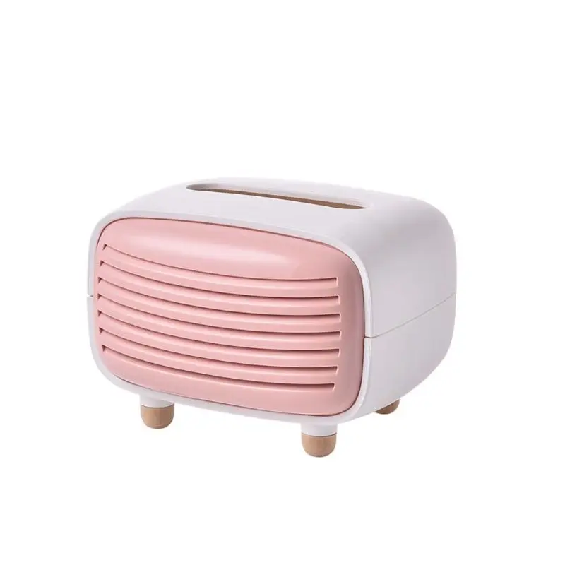 Винтажный радиоприёмник чехол для косметических салфеток крышка салфетница Органайзер диспенсер для бумажных полотенец контейнер для Ванная комната для машины, офиса, дома Декор - Цвет: Розовый
