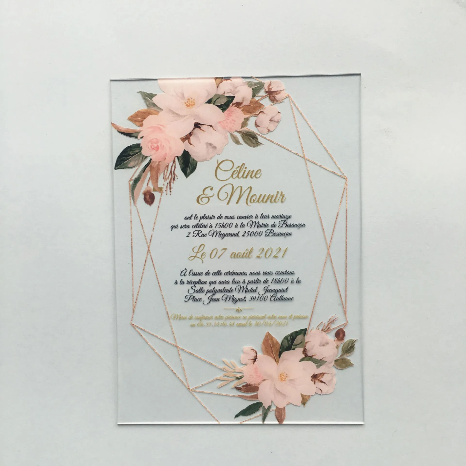 5pcs Free Shipping Elegant Floral Weddding Invitation Cards Unique Transparent Lace Invitation Cards Engagent Invites Envelop