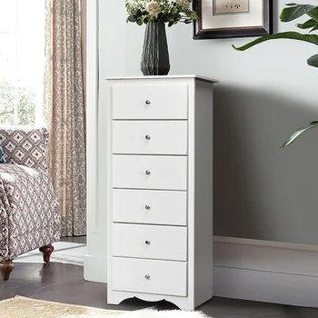 

6 Drawers Chest Dresser Clothes Storage Bedroom Tall Furniture Cabinet HW62038