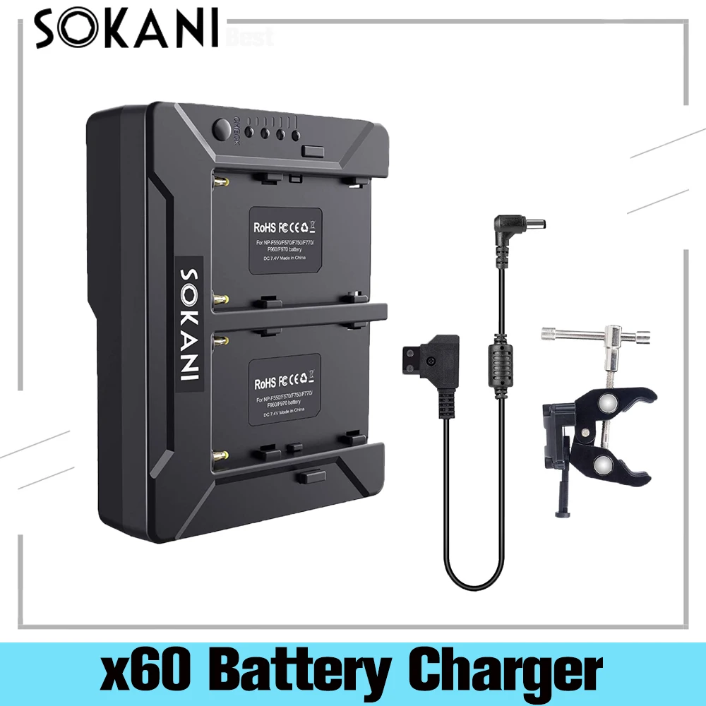 

Sokani Adapter Plate D-Tap Output for Sony NP-F970 F750 F550 with V-Mount Adapter Clamp for Sokani X60 V2 Led Video Studio Light