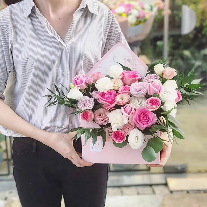 21 Styles Envelope Flower Boxes, Creative Bouquets Hand Packaging, Holds Romantic Folding Paper, Wedding Gift, gift boxes