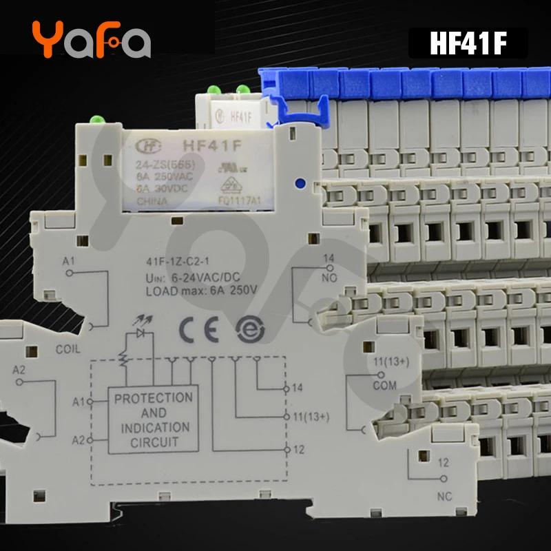 10 шт. HF41F 24-ZS ntegrated PCB Крепление Реле питания с держатель реле 24 В DC 6A 5Pin Контактное реле набор модуля 41F-1Z-C2-1
