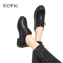 EOFK/модные черные кожаные туфли Женские мокасины Femmes Chaussures