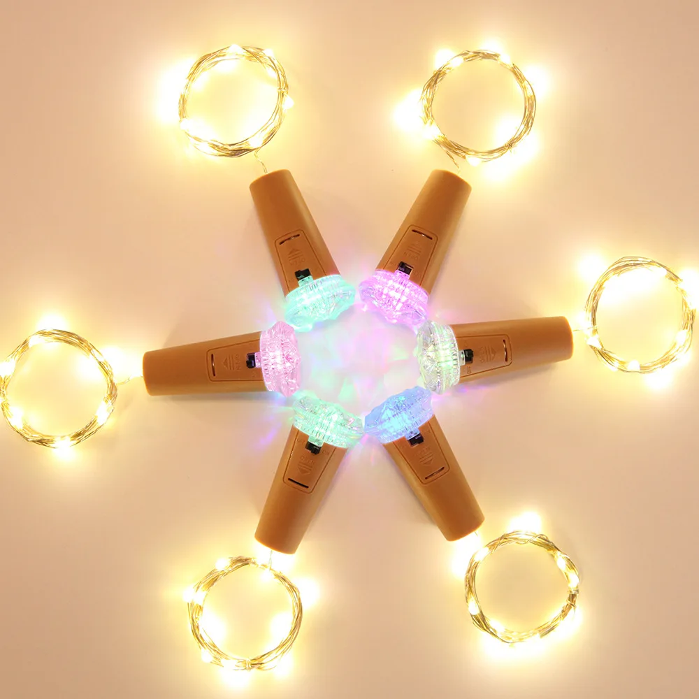 Рождественское украшение гирлянда для винных бутылок пробковые светодиодные