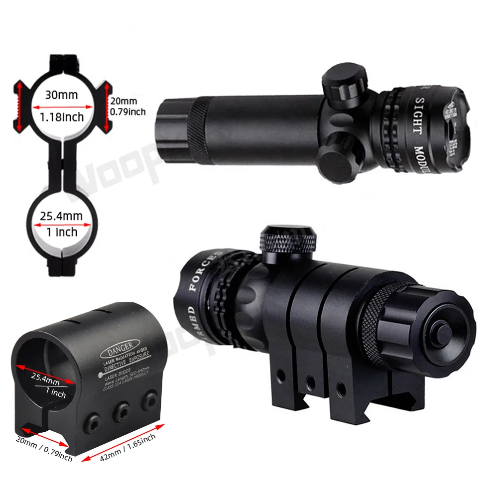  Powerful Green Laser Optical Sight Scope with Rail Mount for 20mm Pistol and Rifle Airsoft Gun Rifl