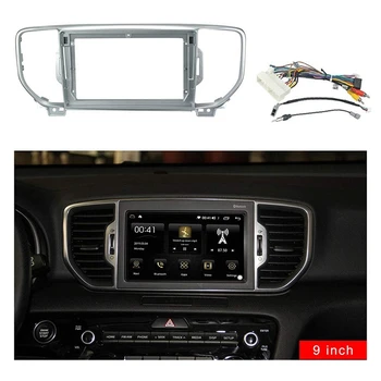 

9 Inch Car DVD Fascia Trim Kit 2 Din Fascia o Fitting Adaptor Fascia Frame for KIA KX5 (SPORTAGE R) 2016-2017 With wiring ha