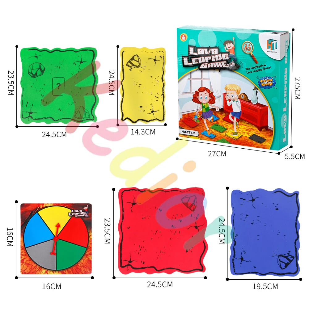Board Game The Floor Is Lava Children's Rotating Card Game Family Physical Activity Fun Jumping Games Indoor & Outdoor Kids Toys