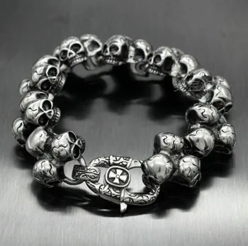 

Men's Skull Skull Bracelet Ghost Bracelet Full Circle Small Skull Punk Jewelry