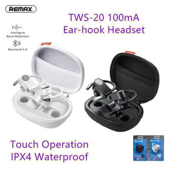 

TWS-20 Smart Noise Reduction 5.0 Bluetooth Headset Ear Hanging 100mA Touch Operation Ear-hook Headphone IPX4 Waterproof Earphone