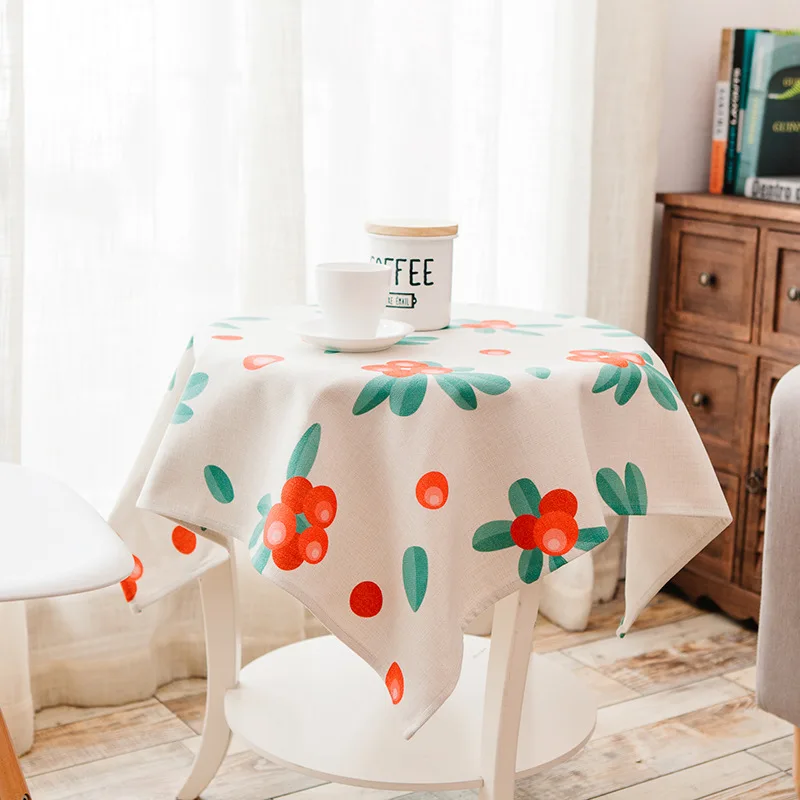 

Pastoral Style Fabric Table Cloth Cotton Linen Thick Table Cloth Digital Printing Teapoy Table Tablecloth Bedside Cabinet TV Cab