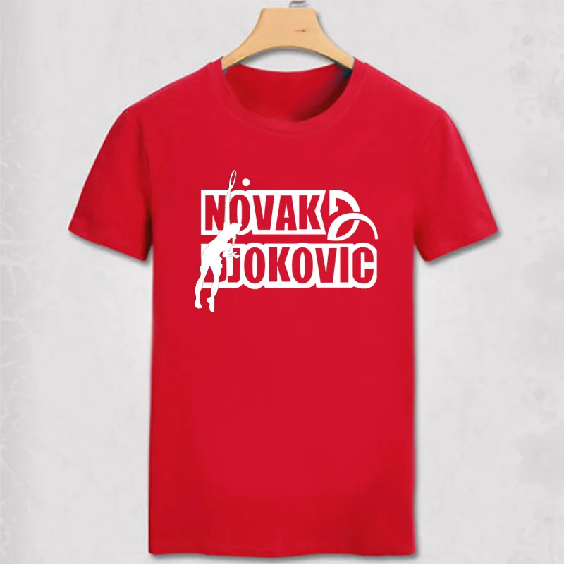 red Novak Djokovic футболка для мужчин s футболки модные Novak Djokovic с логотипом для мужчин и женщин футболка Nole Djoker Serbia футболка по оптовой цене - Цвет: red