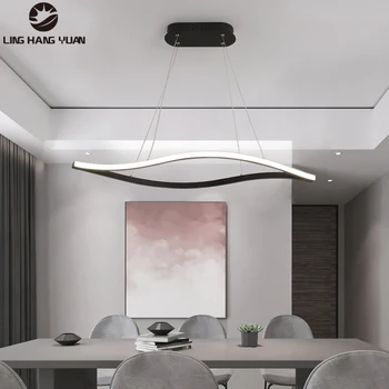

Modern Black /White Hanging Lights led Chandelier For Dining Room Kitchen Room Home Deco AC80-265V Lustre Chandeliers Fixtures
