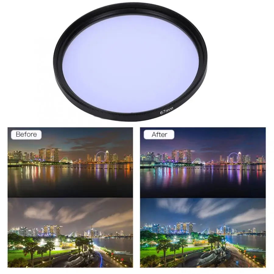 Junestar 67mm Lightweight Pollution Reduction Starry Sky Night Lens Filter for SLR Camera | Электроника
