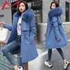 2022 winter women's down cotton parkas mid-length large fur collar plus velvet coat female down thick warm jacket ► Photo 3/5