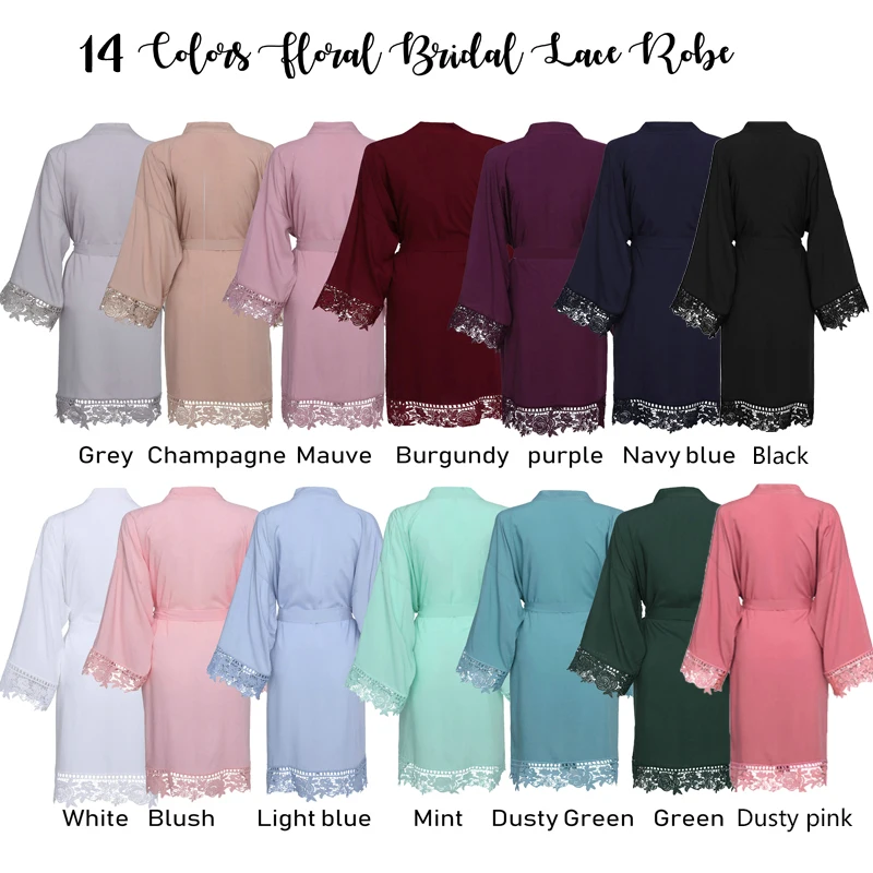 

Women Rayon Cotton Lace Robe Bride Bridesmaid Robes Bridal Robe Wedding Robe Bathrobe Dressing Gown White Robes