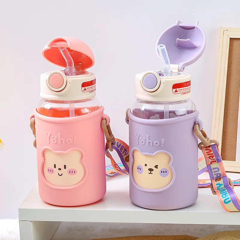 Water Bottle With Straw For Kids Cute Bear 800ml Kids Leak Proof Water  Bottle Toddler Water Bottles Dishwasher Safe For School - AliExpress