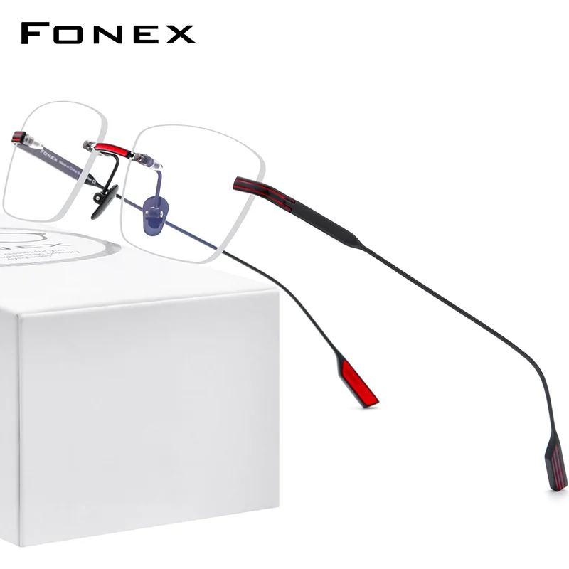 FONEX Титан оправа для очков Для мужчин 2020 Новый женщин Без Оправы рецепта