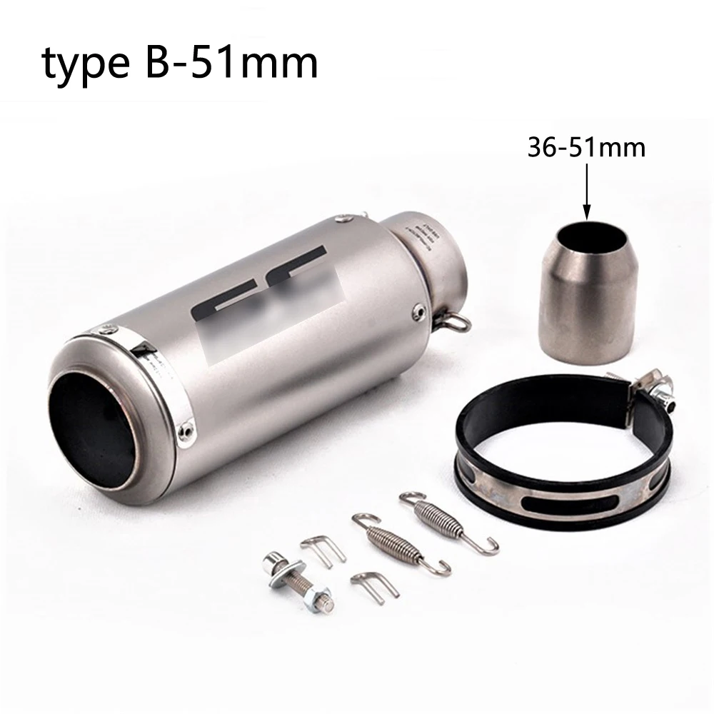 type B 51mm Универсальный мотоцикл GP гоночный проект выхлопной трубы Escape модифицированный глушитель для GSR k6 k7 R6 S1000RR CBR1000RR MT07 MT09 MT10 - Цвет: type B 51mm