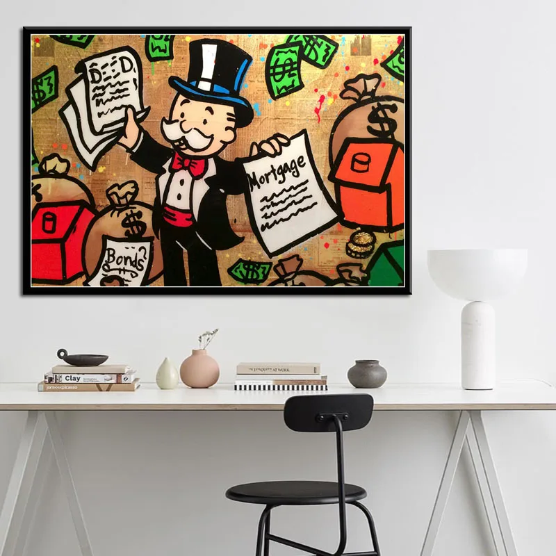 

G285 Art Decor Street Art Graffiti Art Artwork Alec Monopolyingly Funny Hot Hot Wall Art Canvas Painting Silk Poster