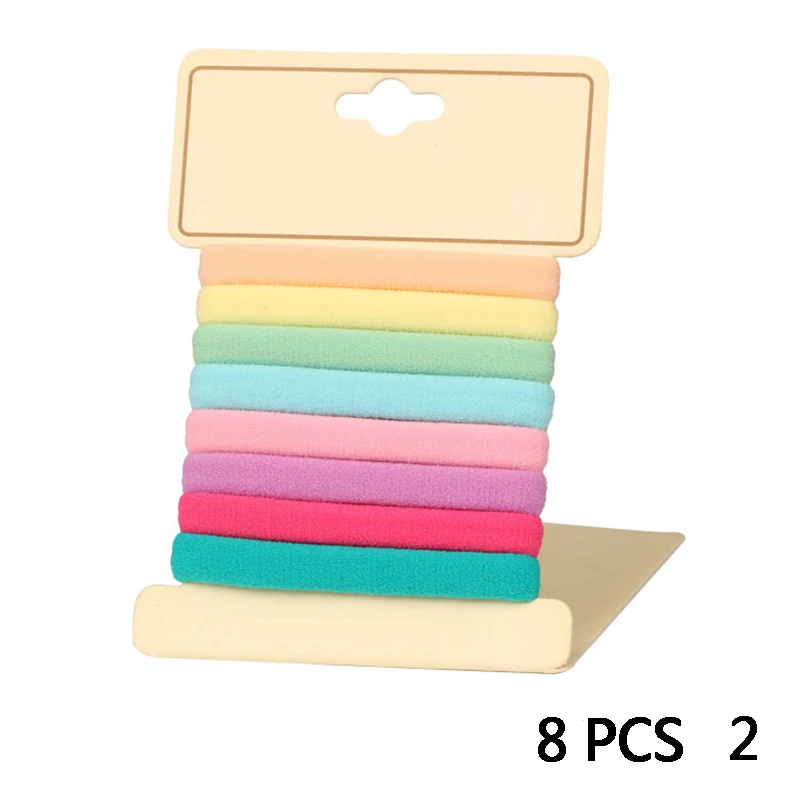 8 PCS 2 8 шт. = 1 упаковка; модная эластичная повязка на голову для девочек; повязка для волос ярких цветов; повязка для волос; детский подарок; аксессуары для волос - Окраска металла: 8 PCS 2