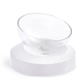 

aised Cat Dog Food Transparent Tilted Bowl Detachable 0 or 20° Elevated Cat Bowl