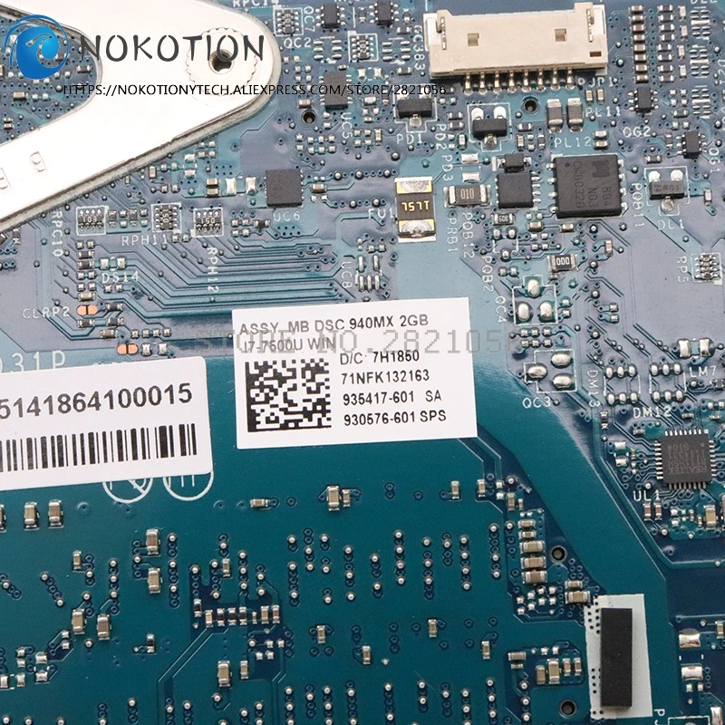 Материнская плата NOKOTION для ноутбука HP 14 BF bf058TX 930576 601 001 DCM40 ЦП с процессором ОЗУ 2 Гб