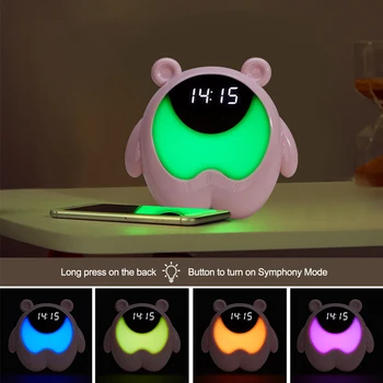 

Kids Digital Alarm Clock Soft Brightness Night Light Rechargeable Bedside Lamp for Bedroom