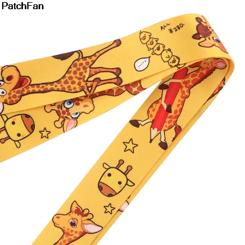 20 шт./лот A2605 Patchfan Мультяшные Животные Жираф ремешок на шею для безопасности отрыва для мобильного телефона USB ID бейдж держатель ключа
