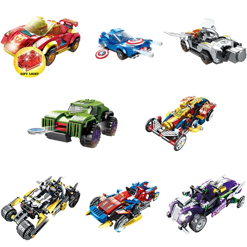 Legoing Super Heroes Series Toy Car Marvel The Avengers And DC Comic Superhero Figures Set Model Bu