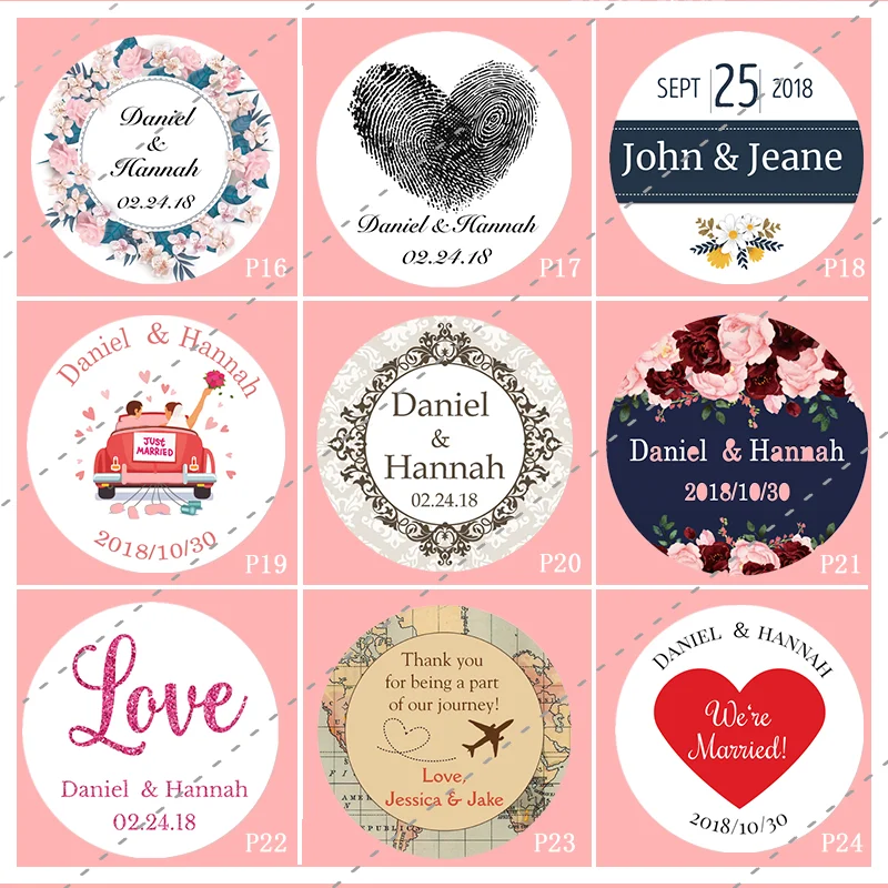 Paper & Party Supplies Personalized wedding labels with names and dates ...
