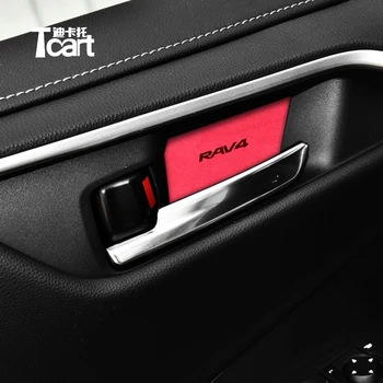 

Alcantara Metal Car Accessories For toyota RAV4 2020 2019 2021 Interior door handle trim Scratch protection cover