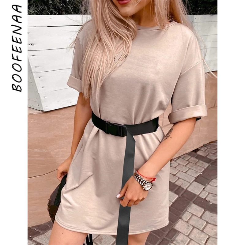 belt t shirt dress