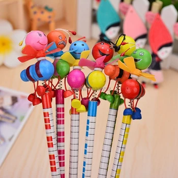

Wooden Windmill Cartoon Animals Pencil Kawaii Student Pencils Student Children Kids Personality Gift Art Supplies Dropship