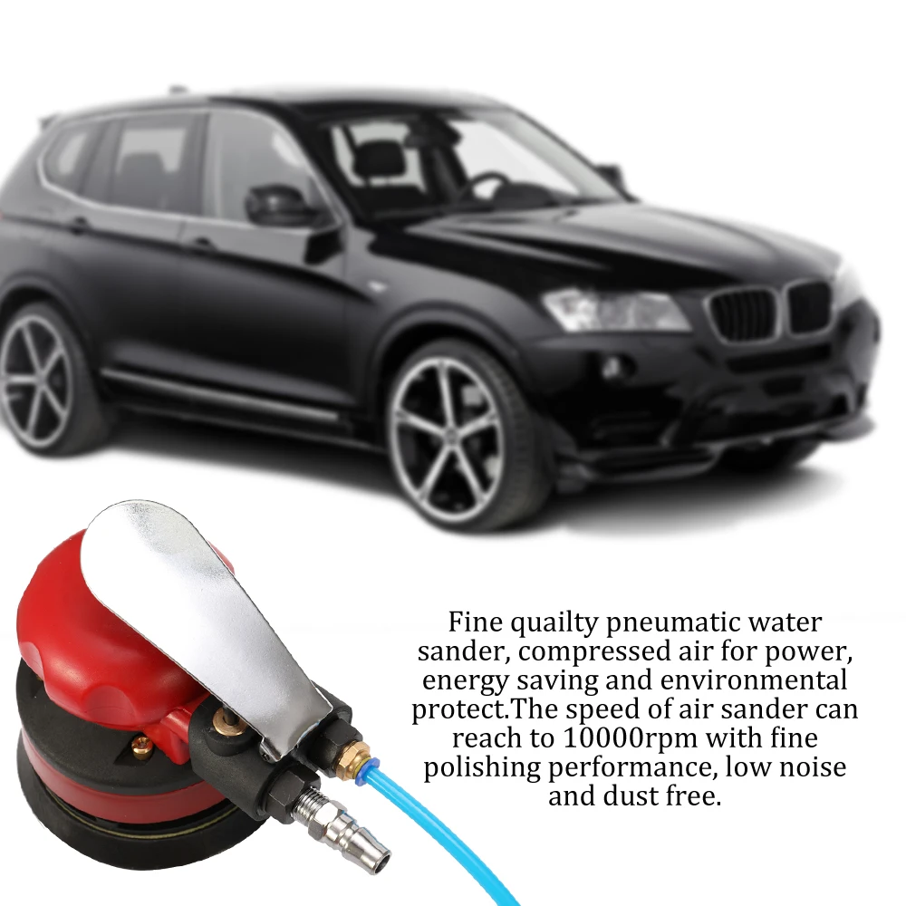 

5" Pneumatic Tool Polisher Air Water Sander Inlet Grinding Machine Kit Polishing Tool 1/4" Connection Random Orbital Polished
