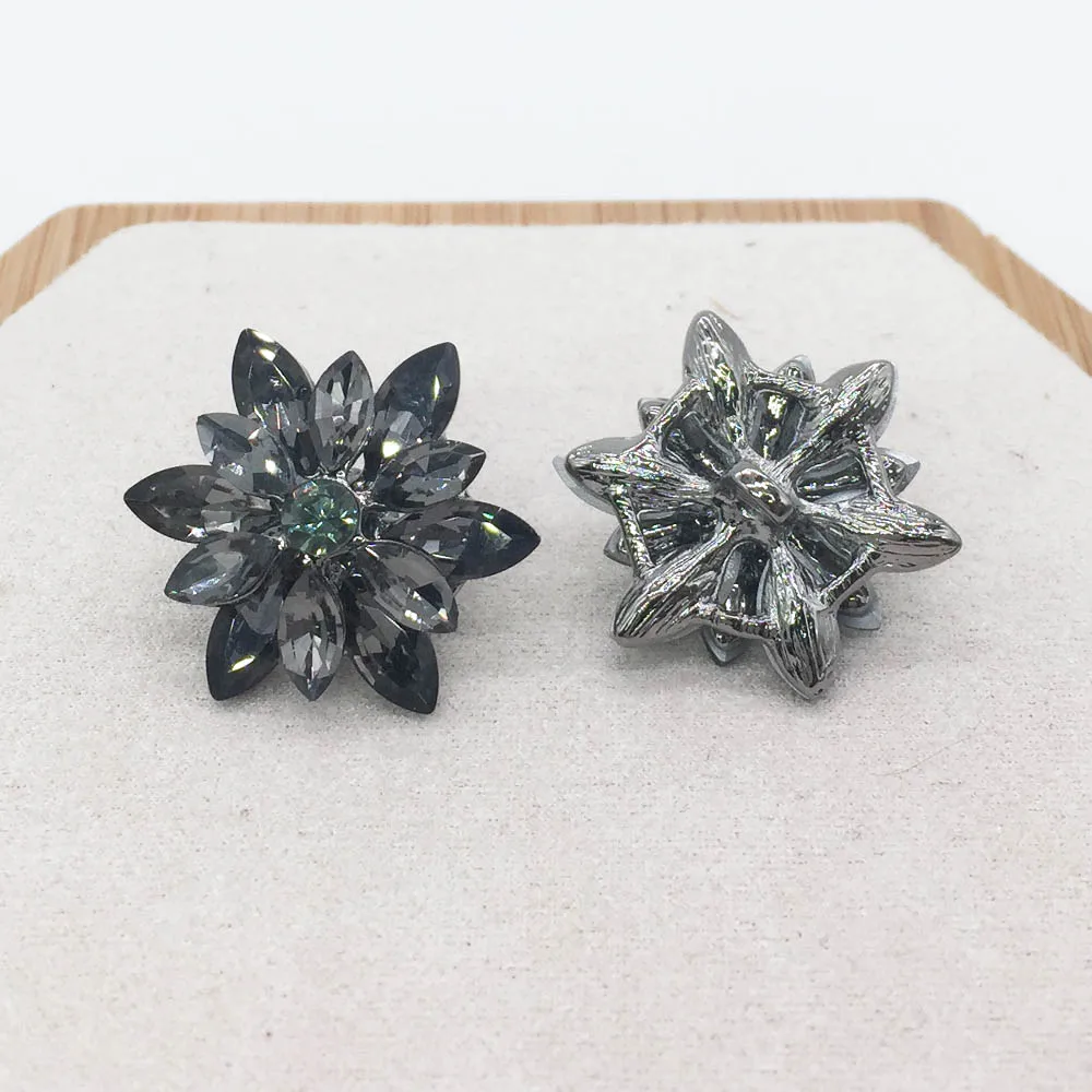 5pcs/lot 27mm Alloy Rhinestone Button For Craft Sewing DIY Handmade Buttons for Clothing Decorative Embellishment 12 Colors