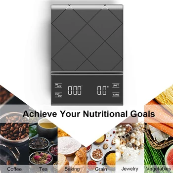 

High precision sensor Electronic coffee scale timer overload indication automatic closing multifunction kitchen utensils