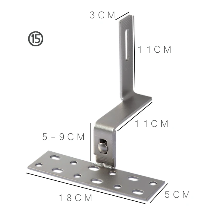 19-29 мм Регулируемая солнечная панель монтажный крюк Монтажный кронштейн на плитку крыши для солнечной панели Монтажная система pv монтажный кронштейн
