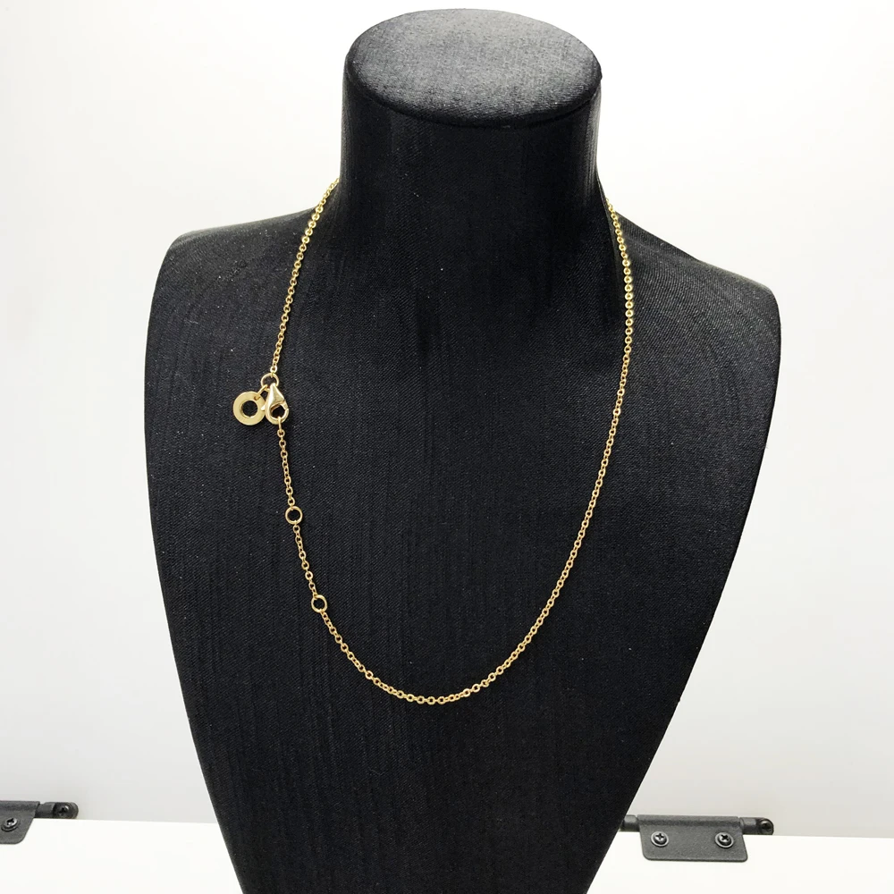 1 mm Ankerkette, verstellbare Halskette, brandneuer edler Schmuck, Europa-Stil, 925er Sterlingsilber, Geschenk für Männer und Frauen – Detail 7