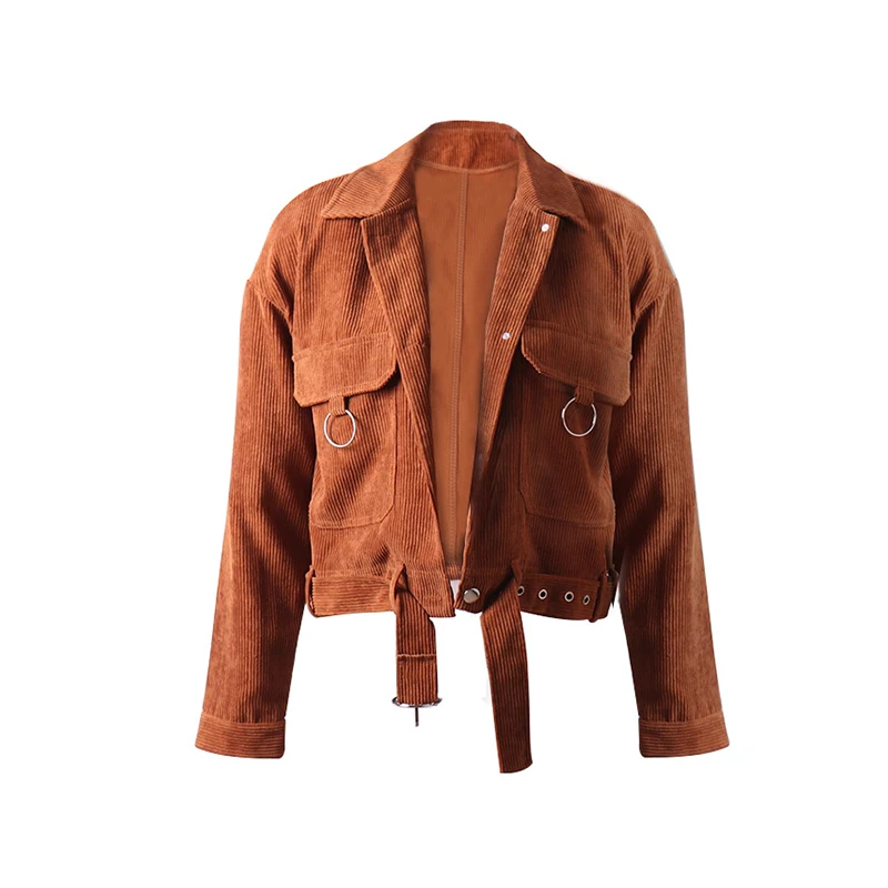 

Liva girl Harajuku Corduroy Jackets Women Winter Autumn Coats Overcoats Female Big Tops Jackets Solid Color Clothing