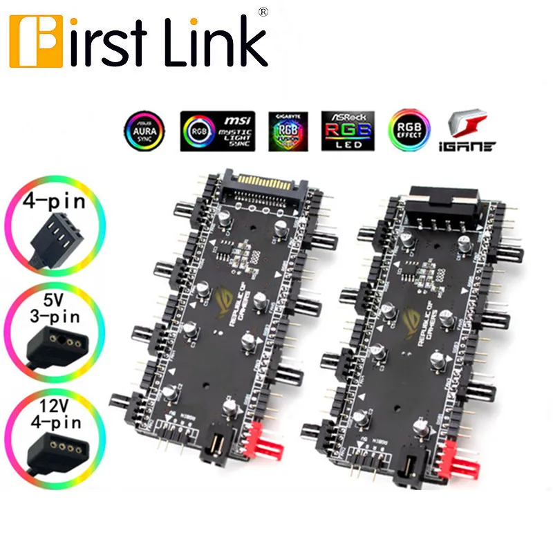 12V 4 pin5V 3 pin коробка передач с ореолом ARGB кабель RGBW разветвитель Чехол w/Лента & кабель удлинитель адаптер Светодиодные ленты светильник ПК RGB вентилятор Cooler|Компьютерные кабели и разъемы| | АлиЭкспресс