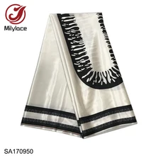 Модная африканская атласная ткань с принтом 5 ярдов полиэфирная атласная ткань Анкара шелковая ткань для одежды платья SA170945-952