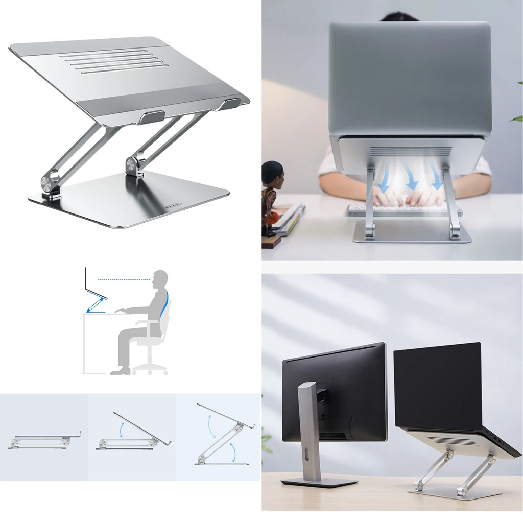 Portable Adjustable Folding Laptop Desk Table Stand Holder Tray For